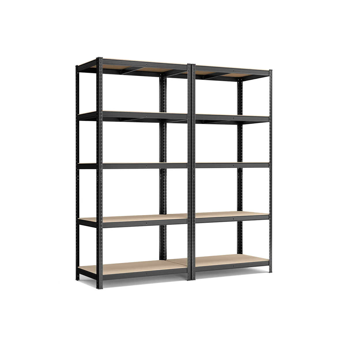 Lagerregale  2er Set, 200 x 100 x 50 cm schwarz