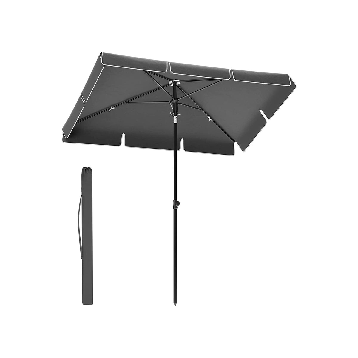 Sonnenschirm 230 x 150 cm höhenverstellbar grau